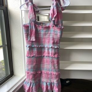 Loveshackfancy Belle Mini Dress in Plaid